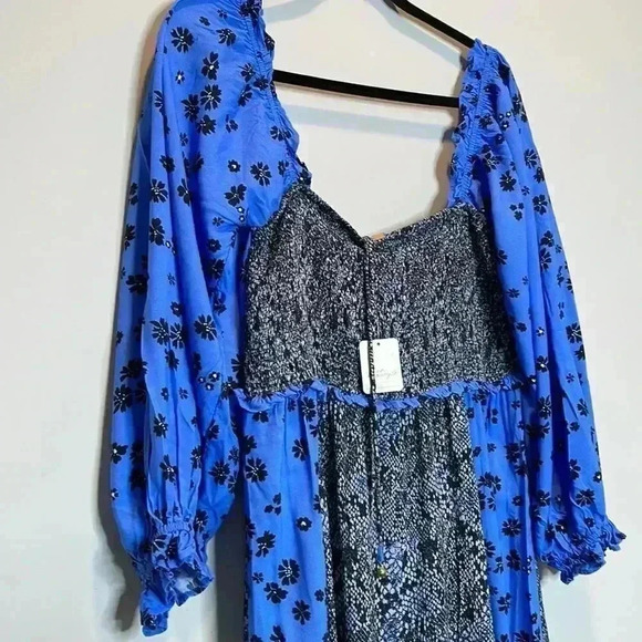 Free People Blue Tiger Lily Long Sleeve Maxi Dress - Picture 7 of 13
